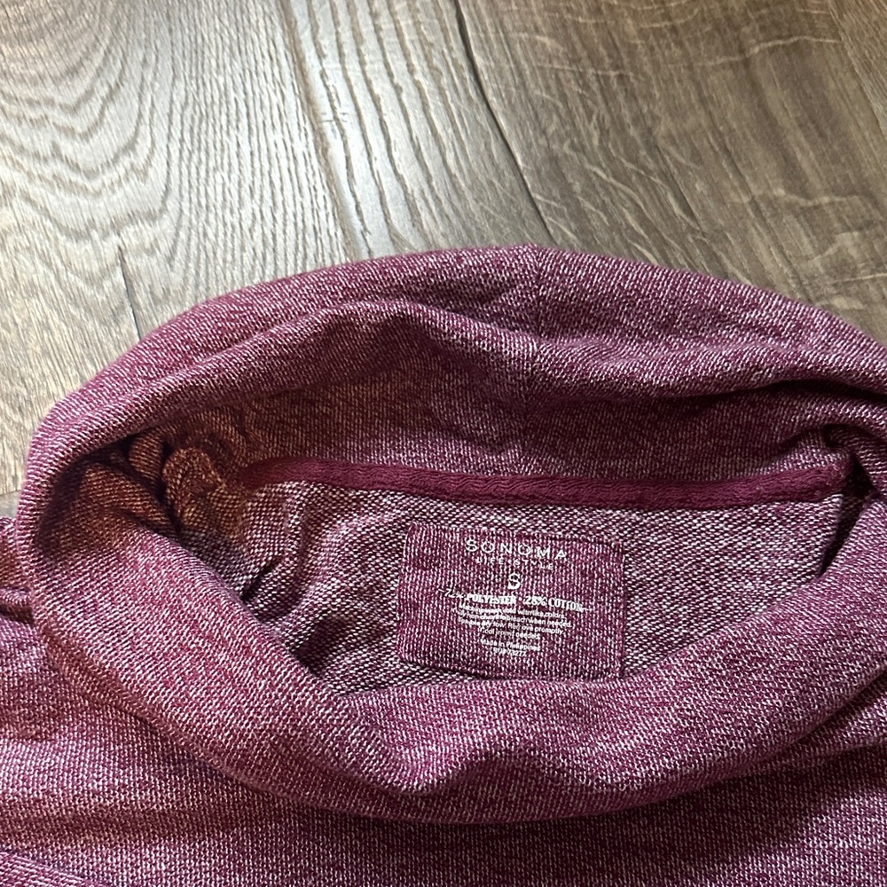Sonoma Burgundy Cowl Neck Sweatshirt - Picture 3 of 4